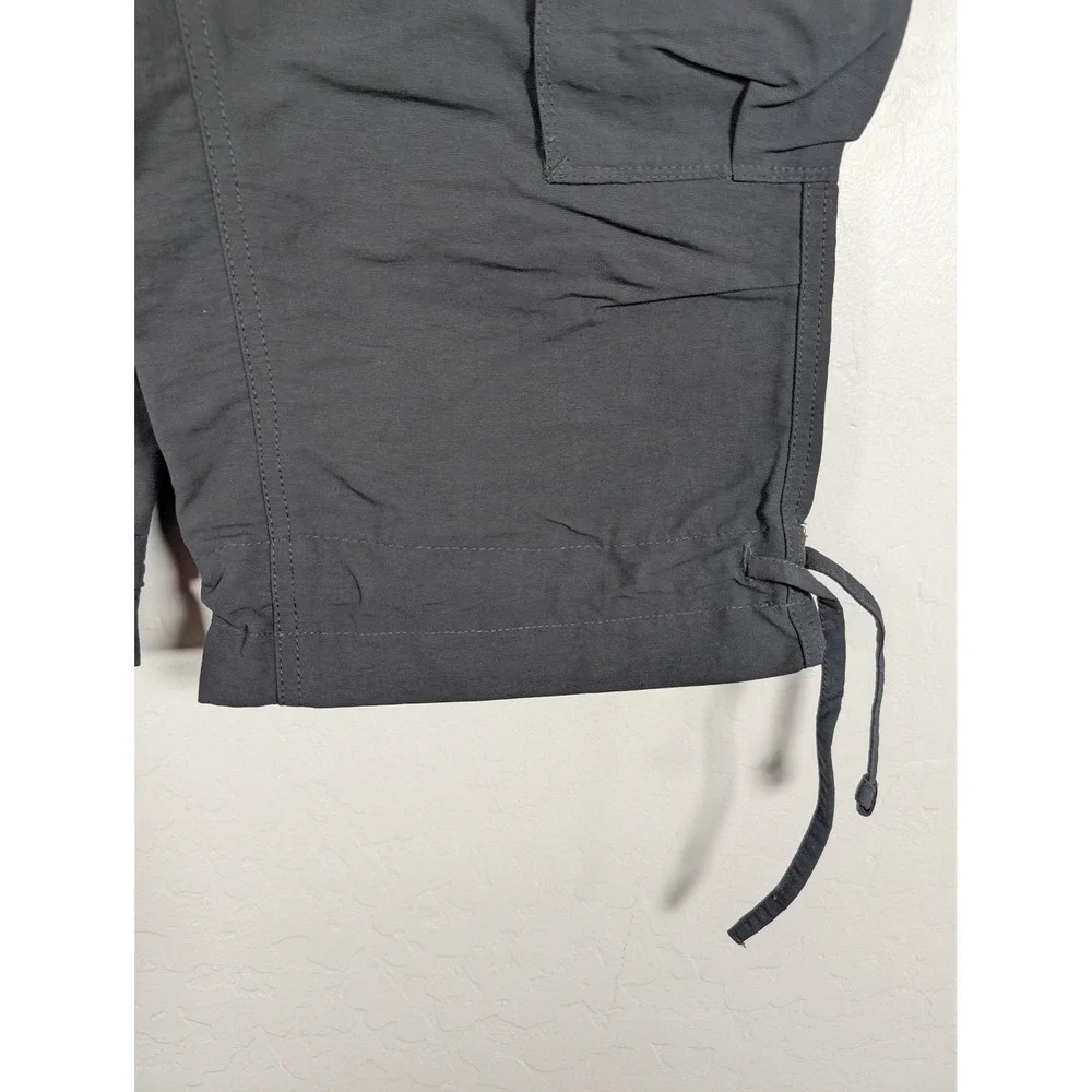 North Face Cargo Shorts Womens 4 Gray Hiking Outdoor‎ Utility Drawstring Nylon